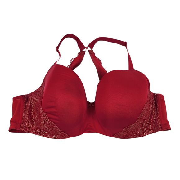 Cacique Full Coverage Underwire Opulent Lace Racerback Balconette Bra Size 42D - Picture 1 of 5